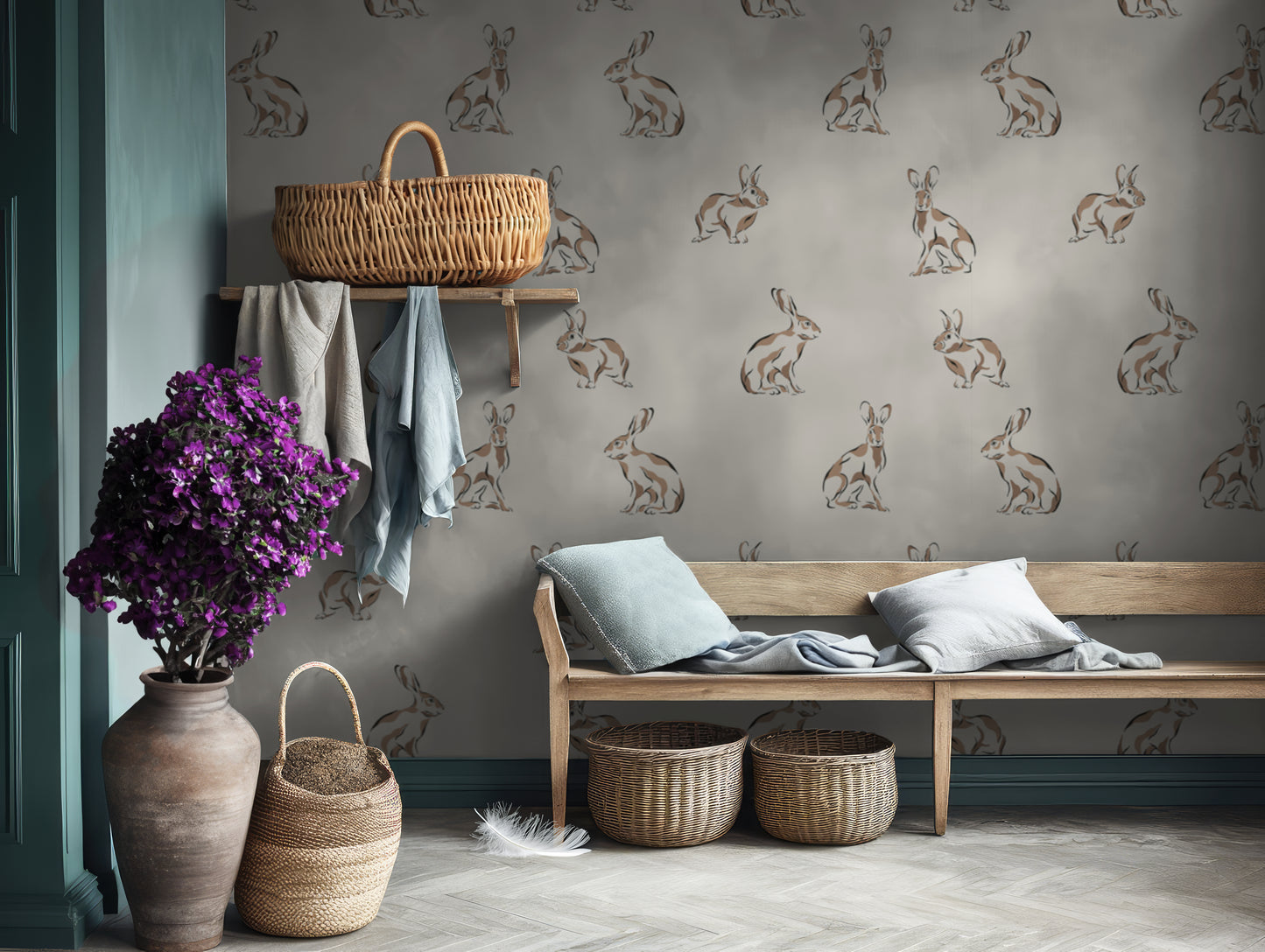 Charming Cottontails Wallpaper