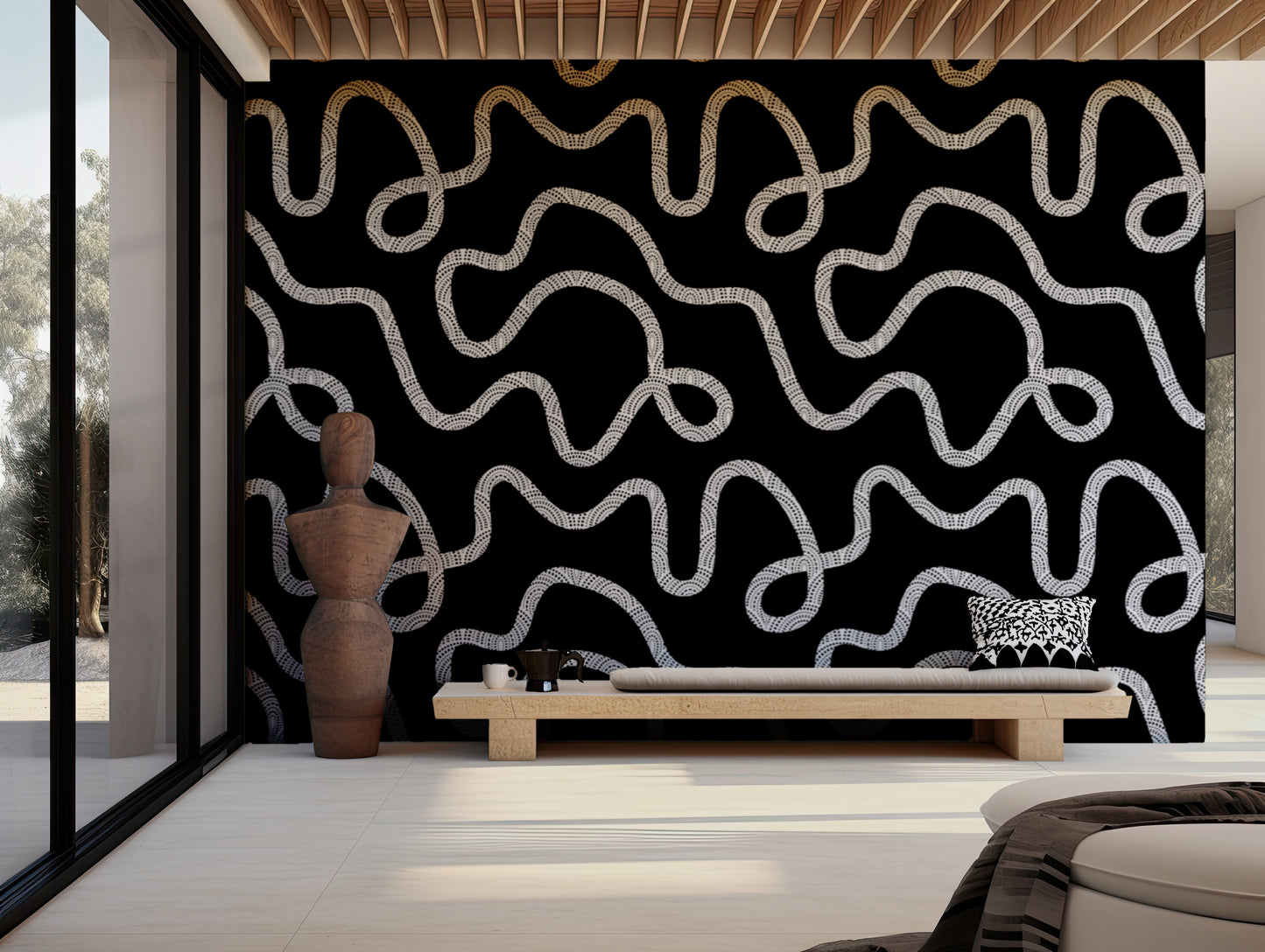 Monochrome Maze Wallpaper