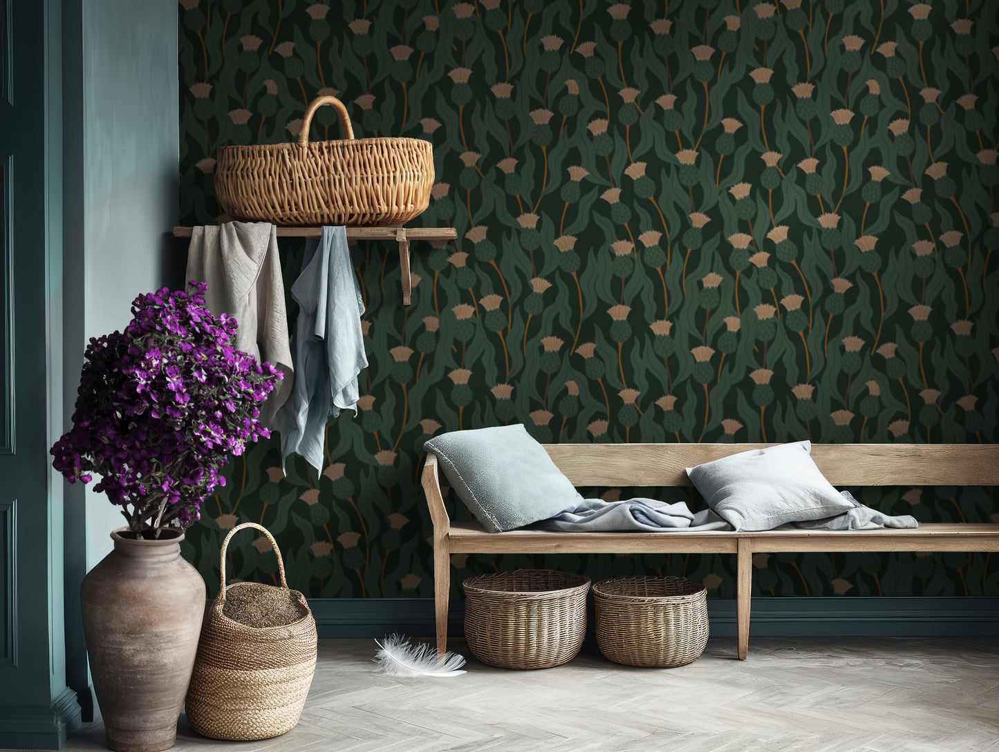 Elegant Evergreen Wallpaper